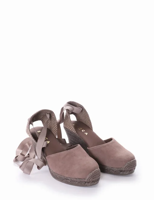 sandalo espadrilas zeppa 6 cm tortora