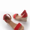 sandalo espadrilas zeppa 8 cm rosso