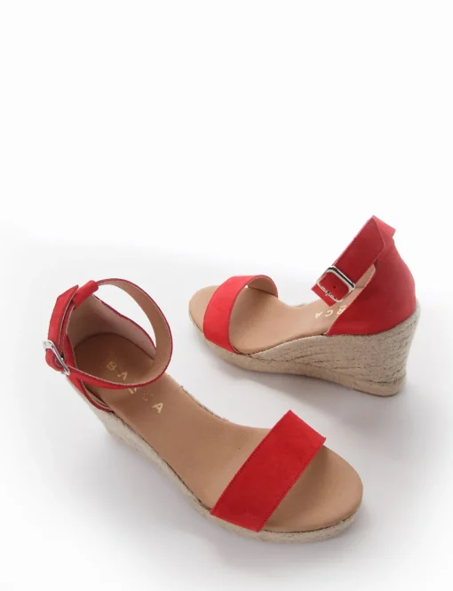 sandalo espadrilas zeppa 8 cm rosso