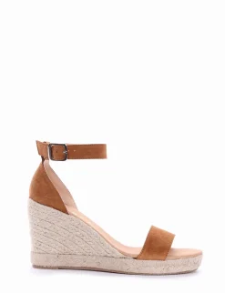 sandalo espadrilas zeppa 8 cm cuoio