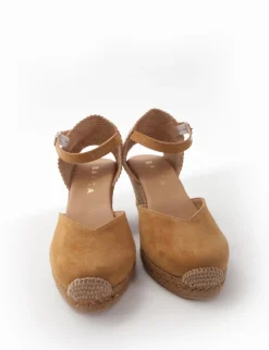 sandalo espadrilas zeppa 6 cm cuoio
