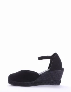 sandalo espadrilas zeppa 6 cm nero