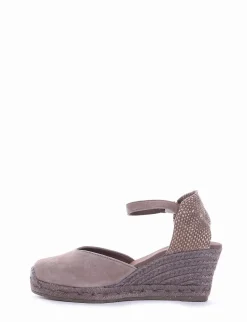 sandalo espadrilas zeppa 6 cm tortora