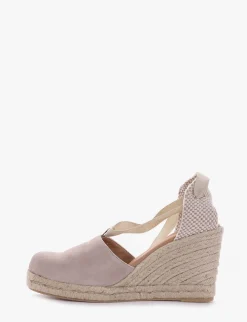 sandalo espadrilas zeppa 8 cm beige