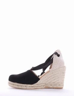 sandalo espadrilas zeppa 8 cm nero