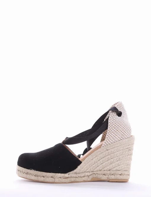 sandalo espadrilas zeppa 8 cm nero