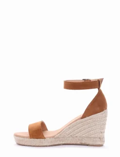 sandalo espadrilas zeppa 8 cm cuoio