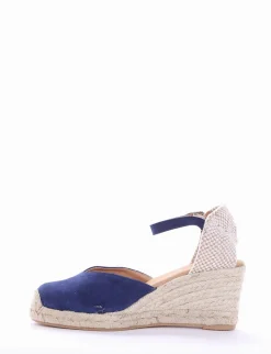 sandalo espadrilas zeppa 6 cm blu