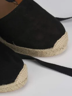 sandalo espadrilas zeppa 8 cm nero