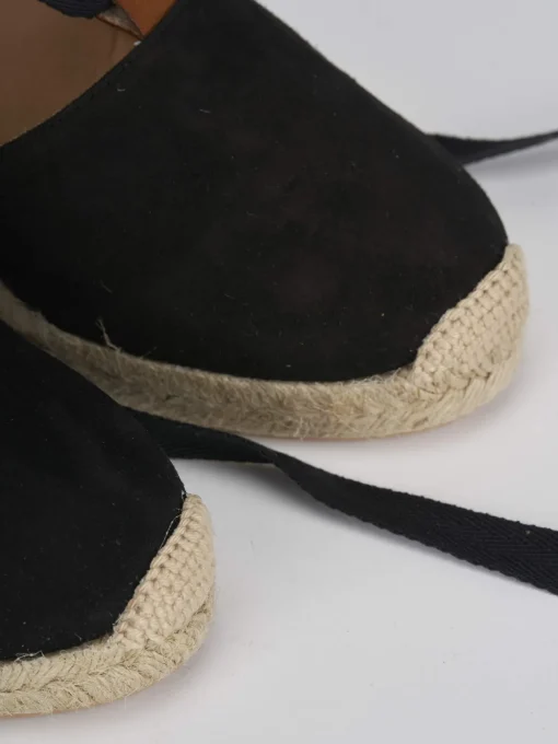 sandalo espadrilas zeppa 8 cm nero