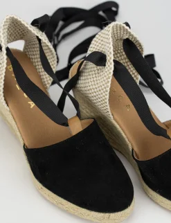 sandalo espadrilas zeppa 8 cm nero
