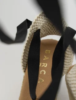 sandalo espadrilas zeppa 8 cm nero