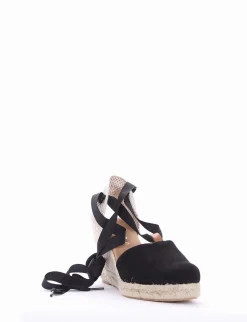 sandalo espadrilas zeppa 8 cm nero