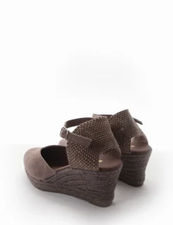 sandalo espadrilas zeppa 6 cm tortora