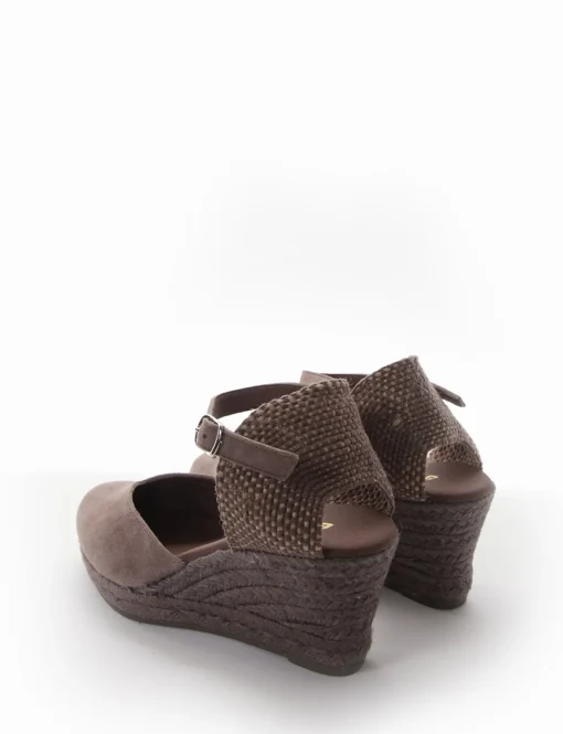 sandalo espadrilas zeppa 6 cm tortora