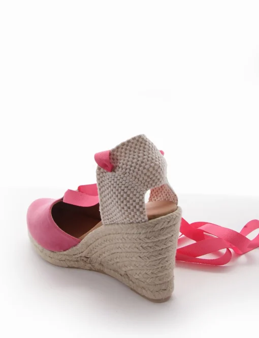 sandalo espadrilas zeppa 8 cm fuxia
