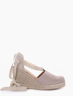 sandalo espadrilas zeppa 8 cm beige