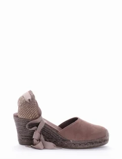 sandalo espadrilas zeppa 6 cm tortora