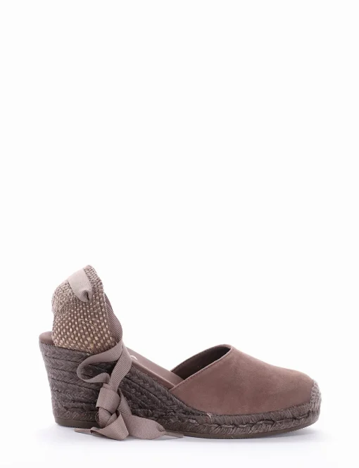 sandalo espadrilas zeppa 6 cm tortora