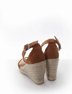 sandalo espadrilas zeppa 8 cm cuoio