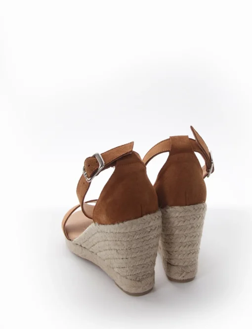sandalo espadrilas zeppa 8 cm cuoio
