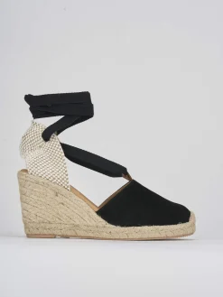 sandalo espadrilas zeppa 8 cm nero
