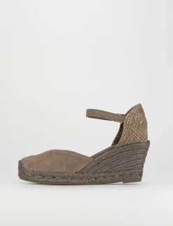 sandalo espadrilas zeppa 6 cm tortora
