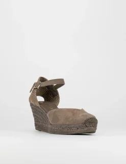 sandalo espadrilas zeppa 6 cm tortora