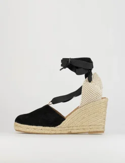 sandalo espadrilas zeppa 8 cm nero