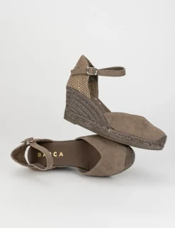 sandalo espadrilas zeppa 6 cm tortora