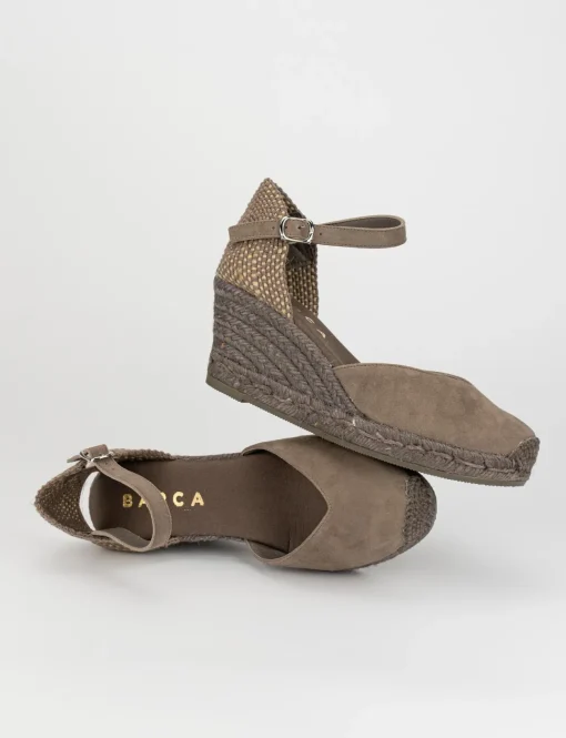 sandalo espadrilas zeppa 6 cm tortora
