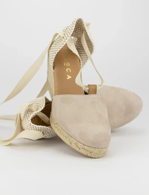 sandalo espadrilas zeppa 8 cm beige