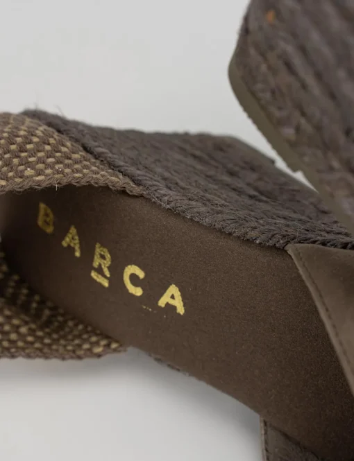 sandalo espadrilas zeppa 6 cm tortora