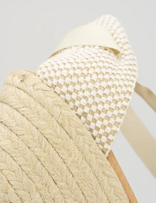 sandalo espadrilas zeppa 8 cm beige