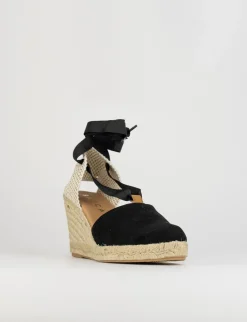 sandalo espadrilas zeppa 8 cm nero