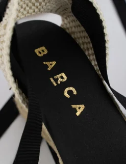 Sandalo espadrilla zeppa 6 cm nero camoscio