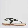 Sandalo infradito tacco 1 cm nero camoscio