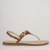 Sandalo infradito tacco 1 cm marrone pelle