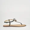 Sandalo infradito tacco 1 cm nero pelle