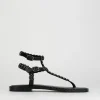 Sandalo infradito tacco 1 cm nero pelle