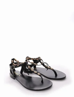 Sandalo infradito tacco 1 cm nero