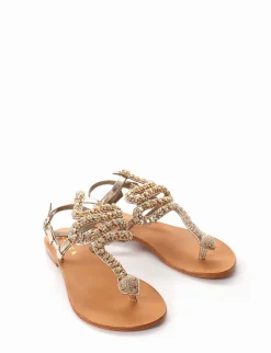 sandalo infradito tacco 1 cm oro