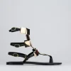 Sandalo infradito tacco 1 cm nero pelle