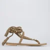 Sandalo infradito tacco 1 cm beige pelle