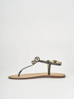 Sandalo infradito tacco 1 cm nero pelle