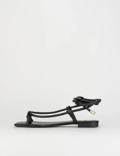 Sandalo infradito tacco 1 cm nero pelle
