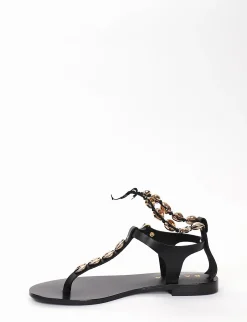 Sandalo infradito tacco 1 cm nero