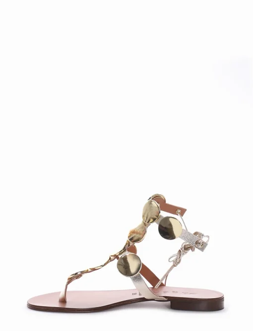Sandalo infradito tacco 1 cm platino