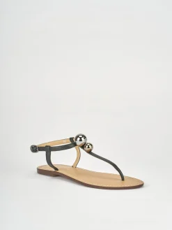 Sandalo infradito tacco 1 cm nero pelle