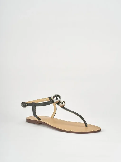 Sandalo infradito tacco 1 cm nero pelle
